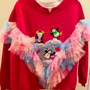 Christmas sweater with chiffon layers